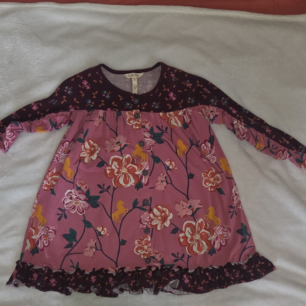 Matilda Jane Purple Floral Dress with horses